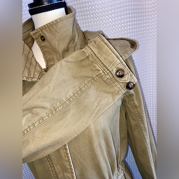 Women’s‎ Garage 100% cotton kaki hooded with pockets utility Jacket Sz small - Picture 9 of 16